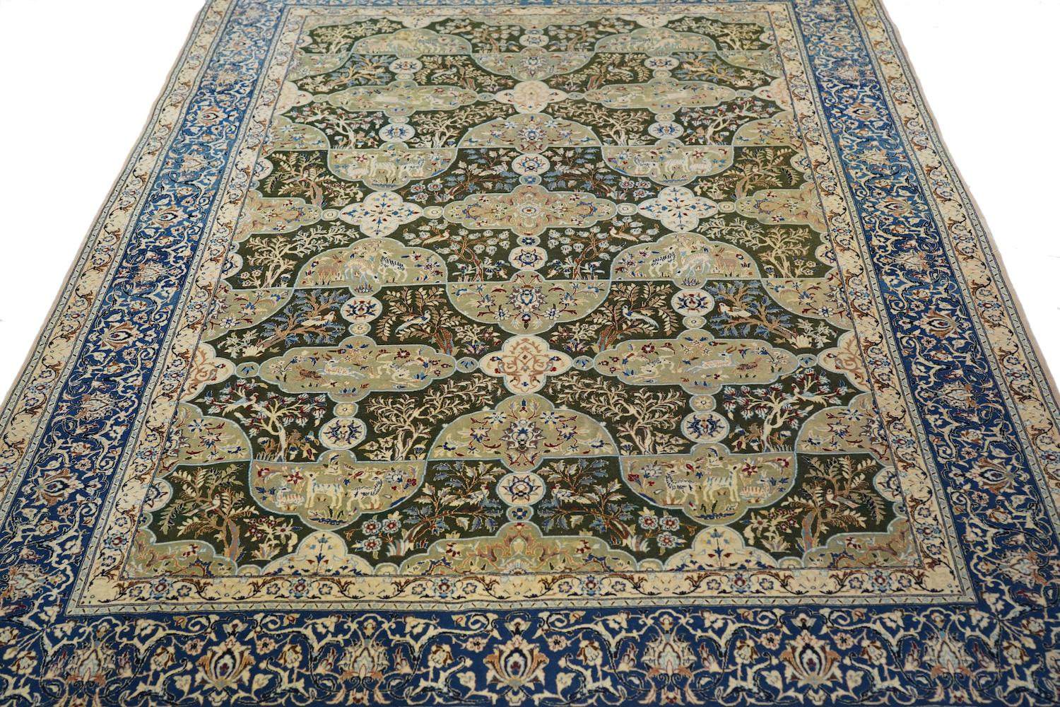 Hand-Knotted Vintage Nain Habibian Rug 5'5'' x 8'3'' For Sale