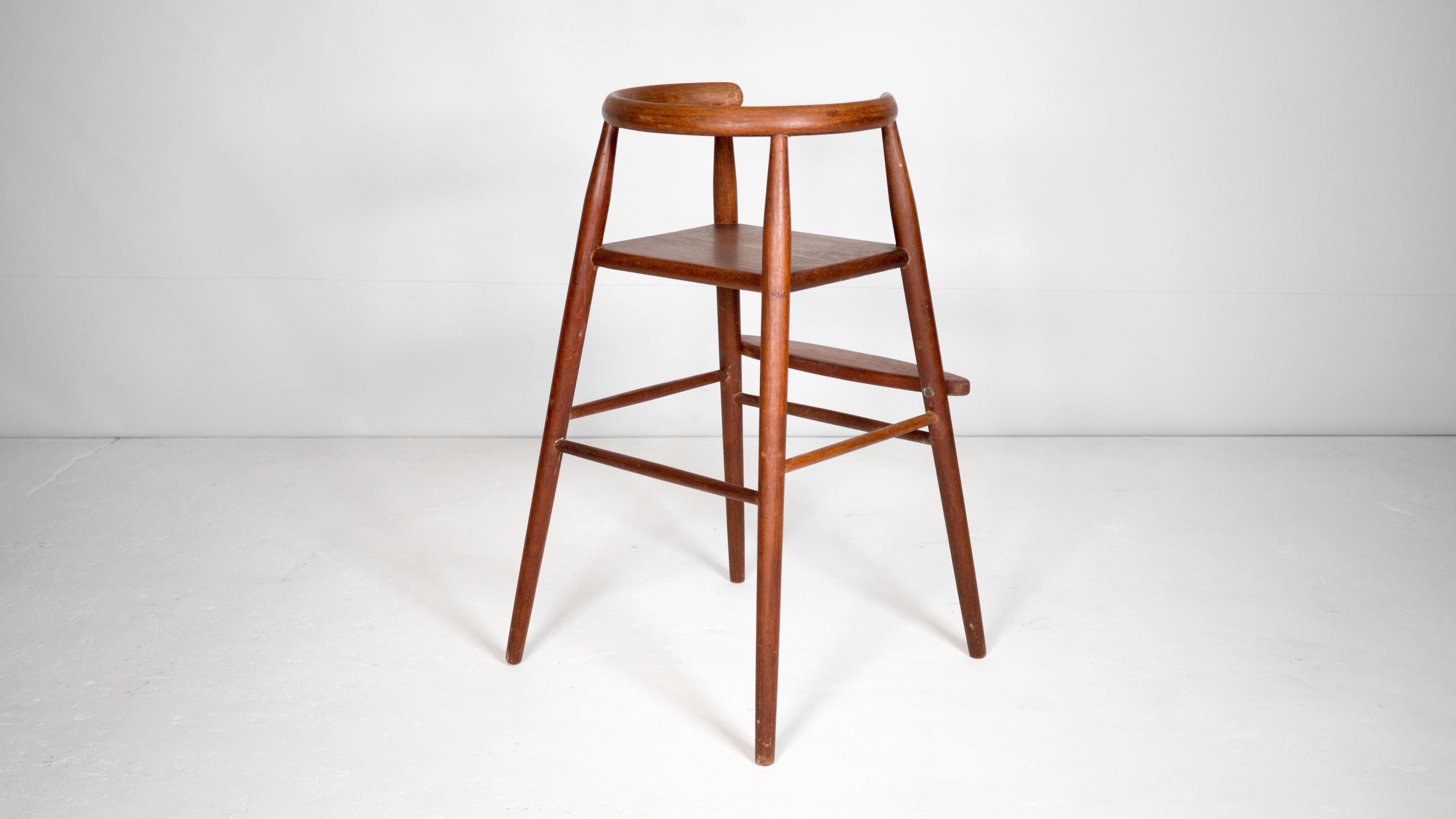 Vintage Nanna Ditzel 'Model 115' Teak Child’s High Chair For Sale 5