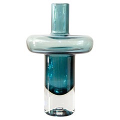 Vintage Nanny Still Paraati Riihimaki Riihimaen Lasi Oy Blue Glass Vase #1943