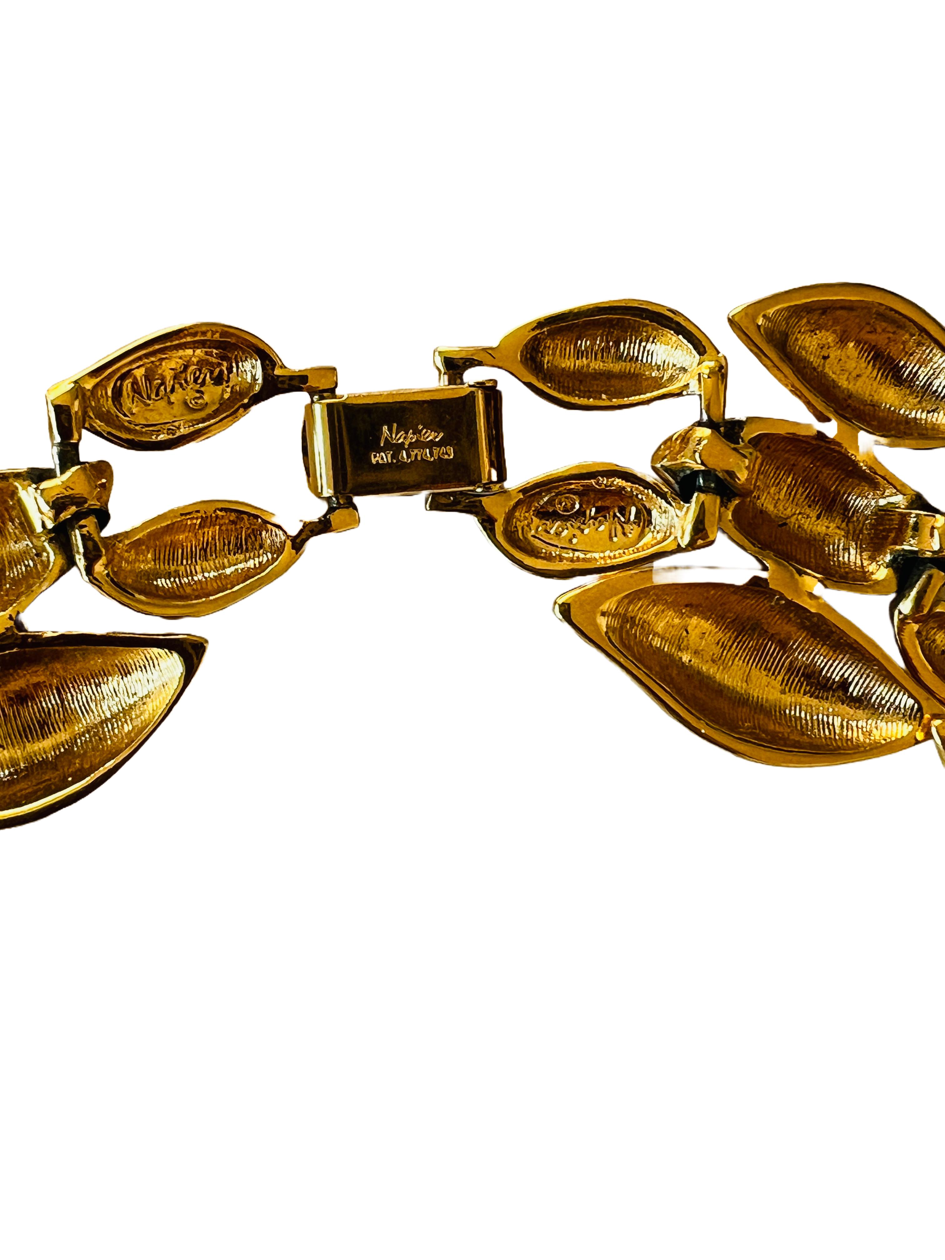 Vintage Napier Bold Gold Statement Choker Necklace 3