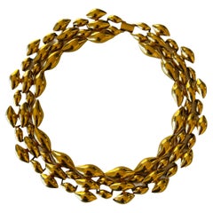 Vintage Napier Bold Gold Statement Choker Necklace