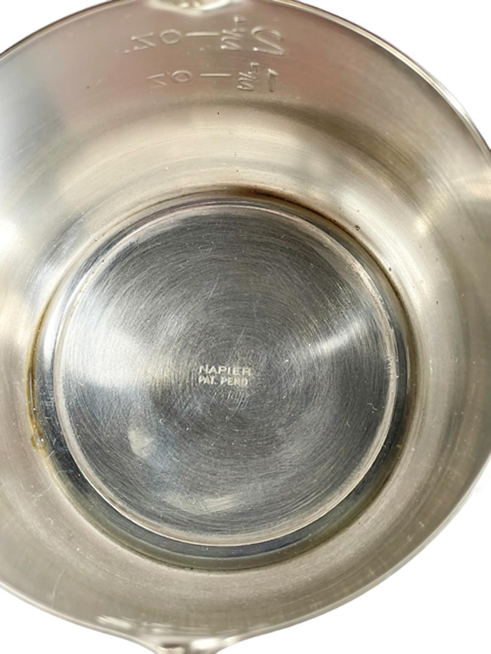20th Century Vintage Napier Double Sided Silver Plate Spirit Measure (1.5-2.5oz / 1-4oz)