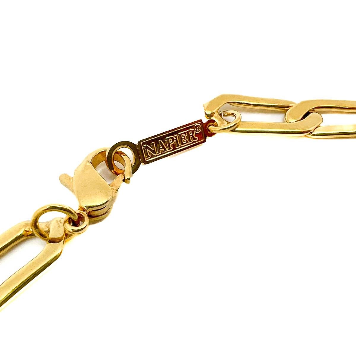 Women's Vintage Napier Elongated Link Necklace 1980s For Sale