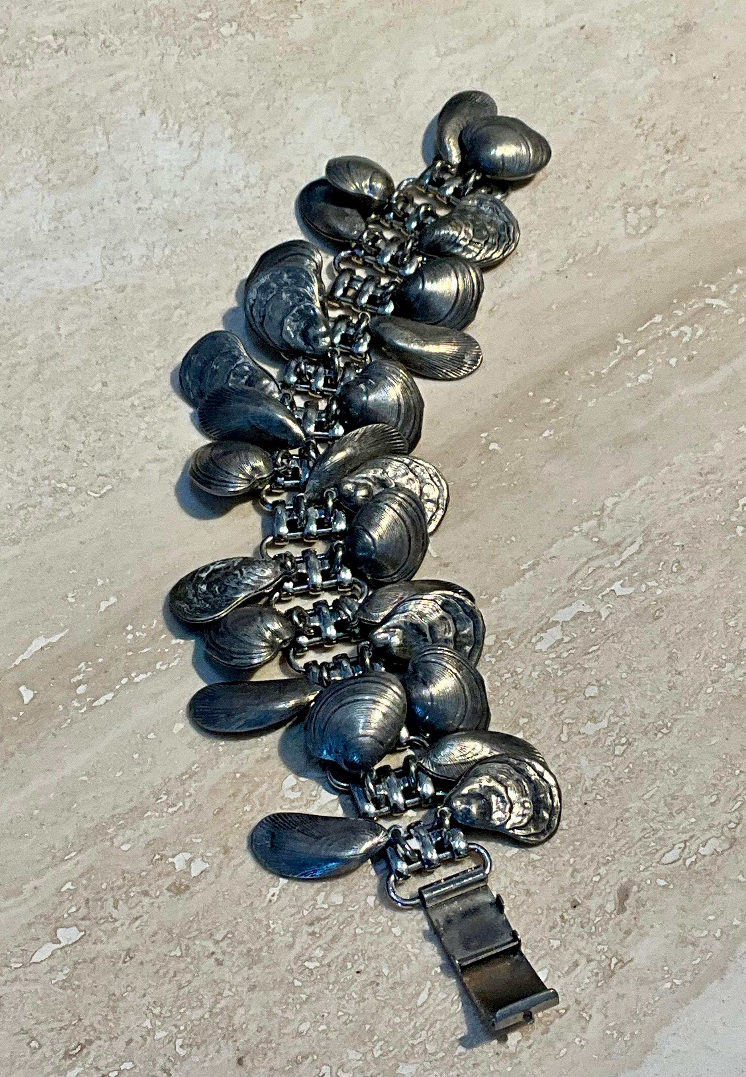Pulsera vintage Napier Eugene Bertolli Clam Shell en venta 1