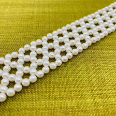 Vintage Napier Faux Pearl Gold Plated Choker Necklace, 1980s