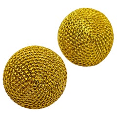 Vintage NAPIER gold designer pierced earrings