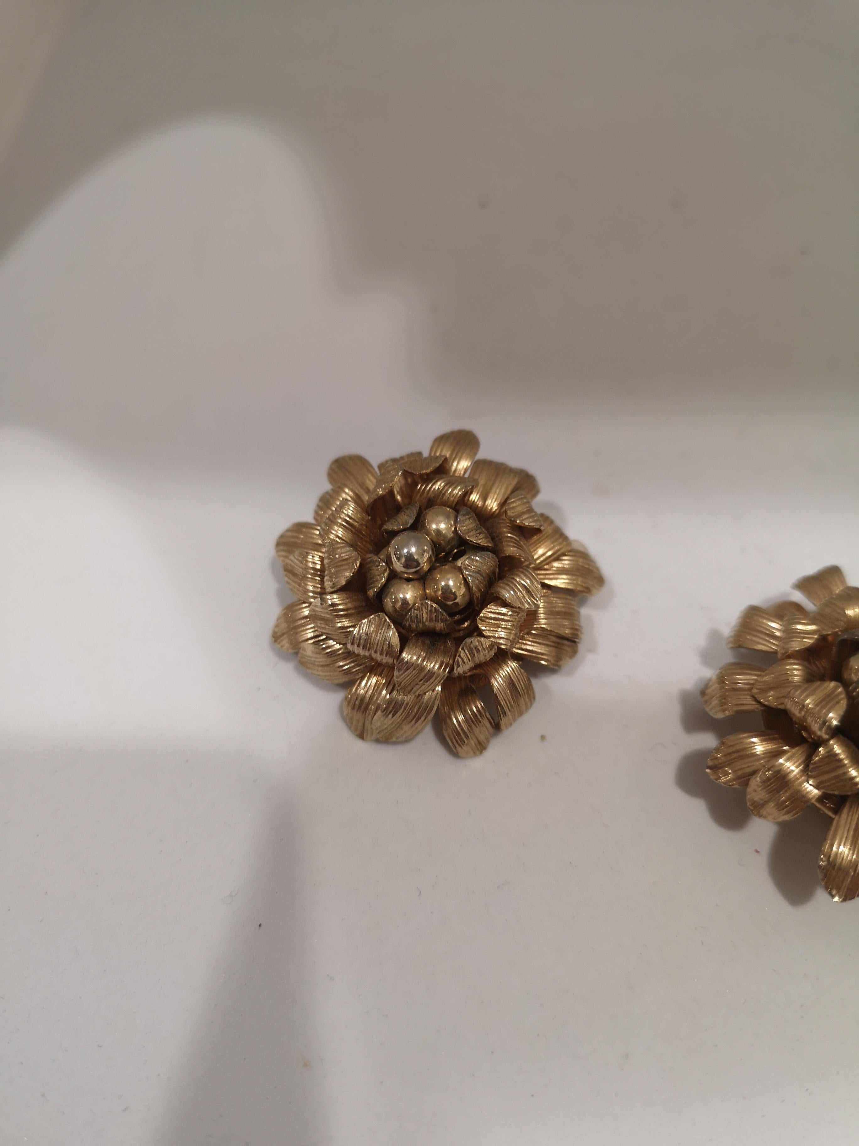 napier gold clip on earrings