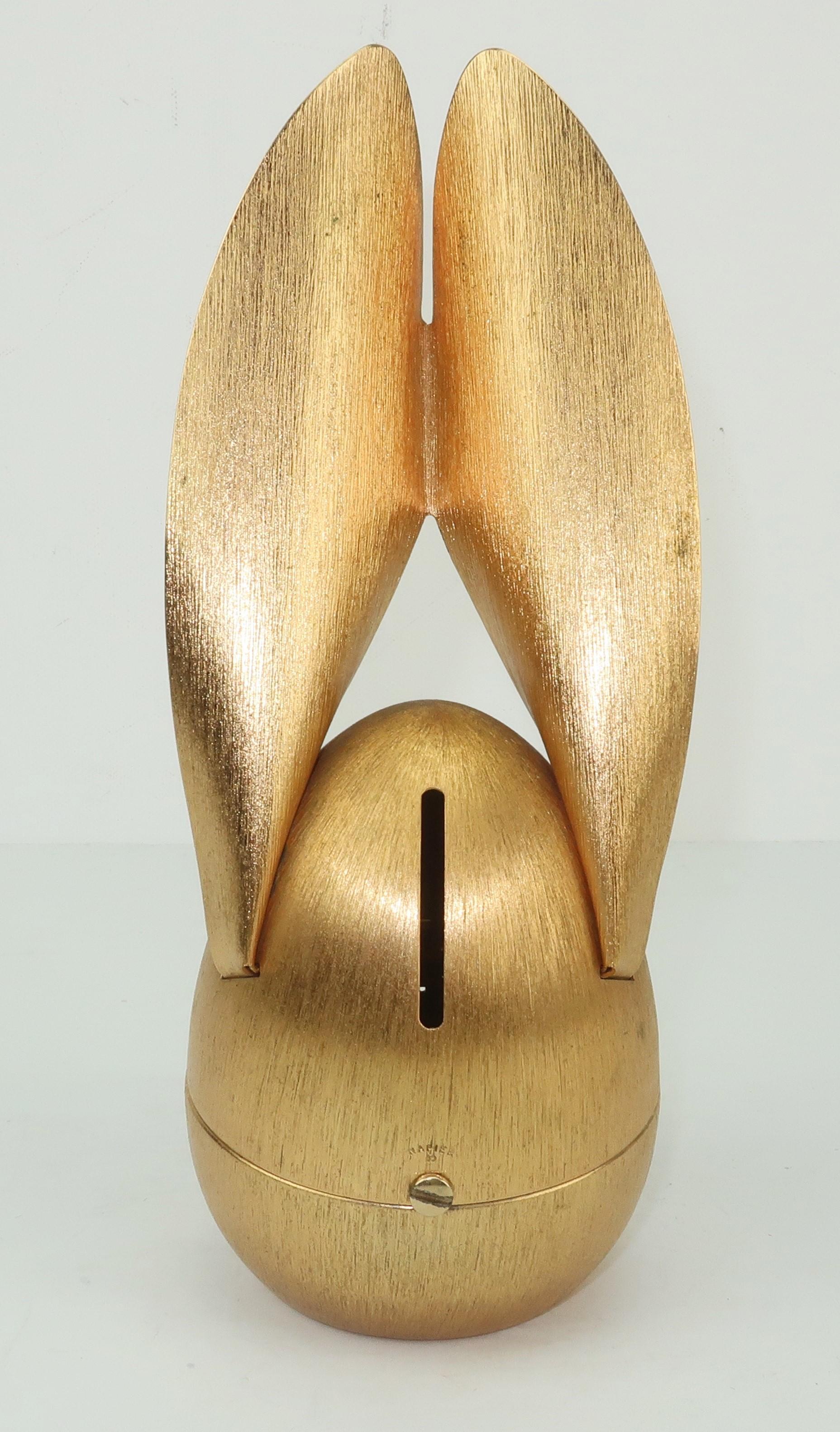 Brown Vintage Napier Gold Tone Rabbit Bank