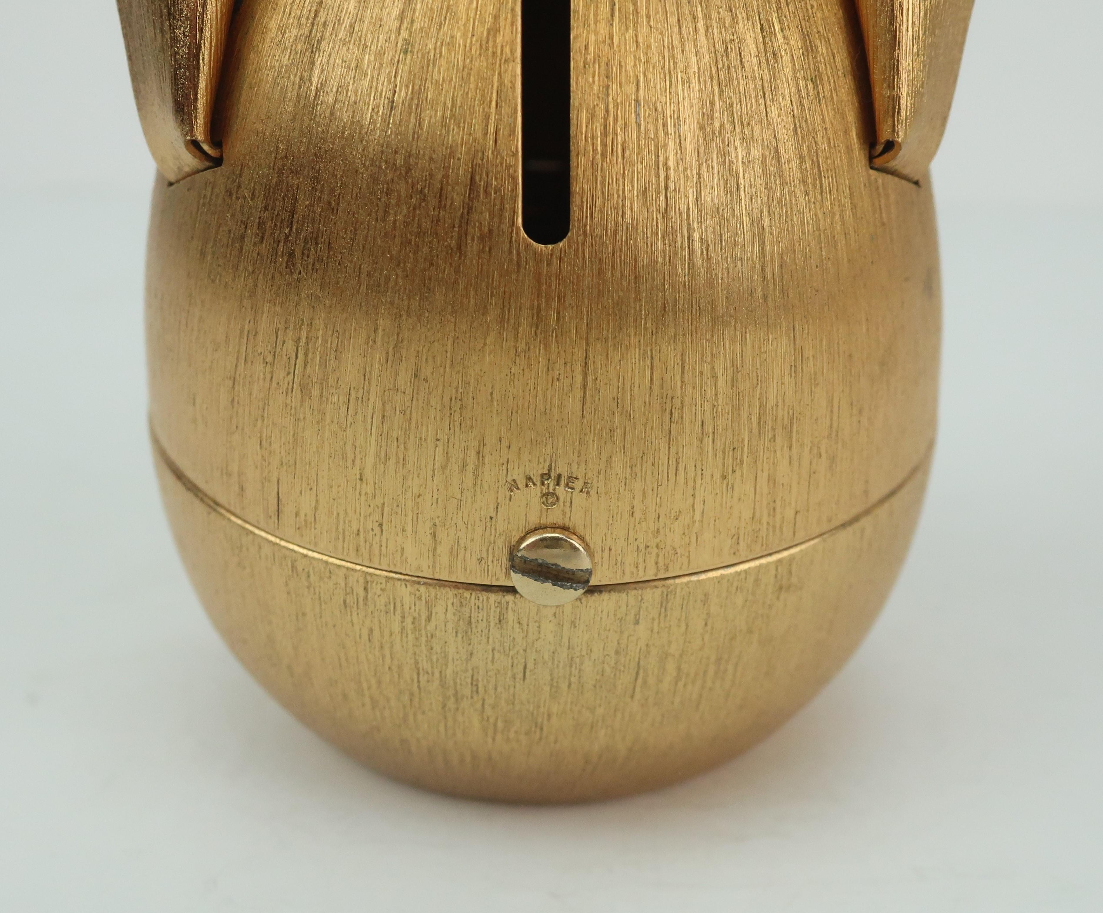 Vintage Napier Gold Tone Rabbit Bank In Good Condition In Atlanta, GA