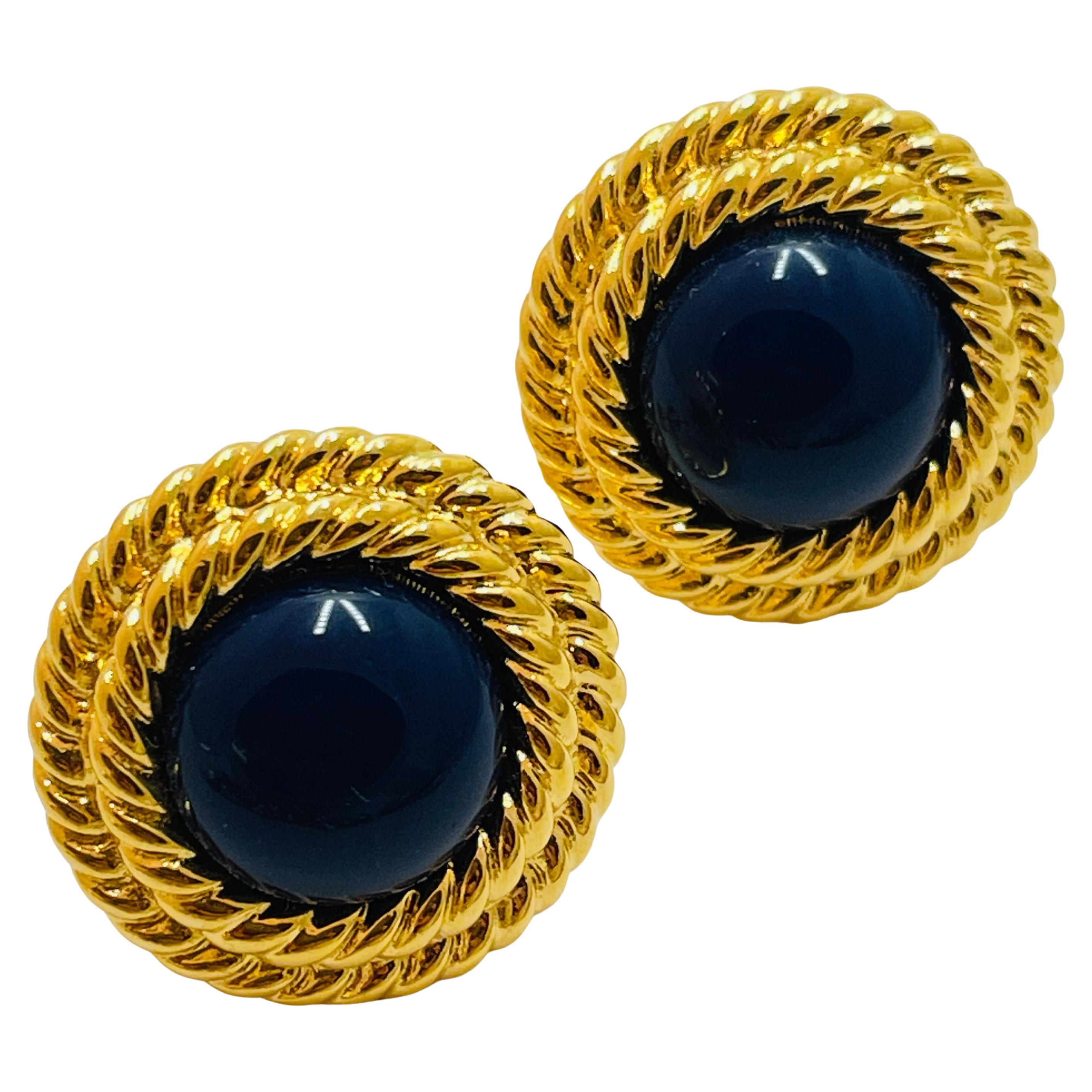 Vintage NAPIER gold clip on earrings For Sale