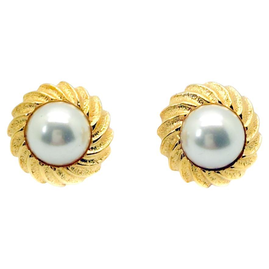 Pendientes vintage Napier de perlas onduladas años 80