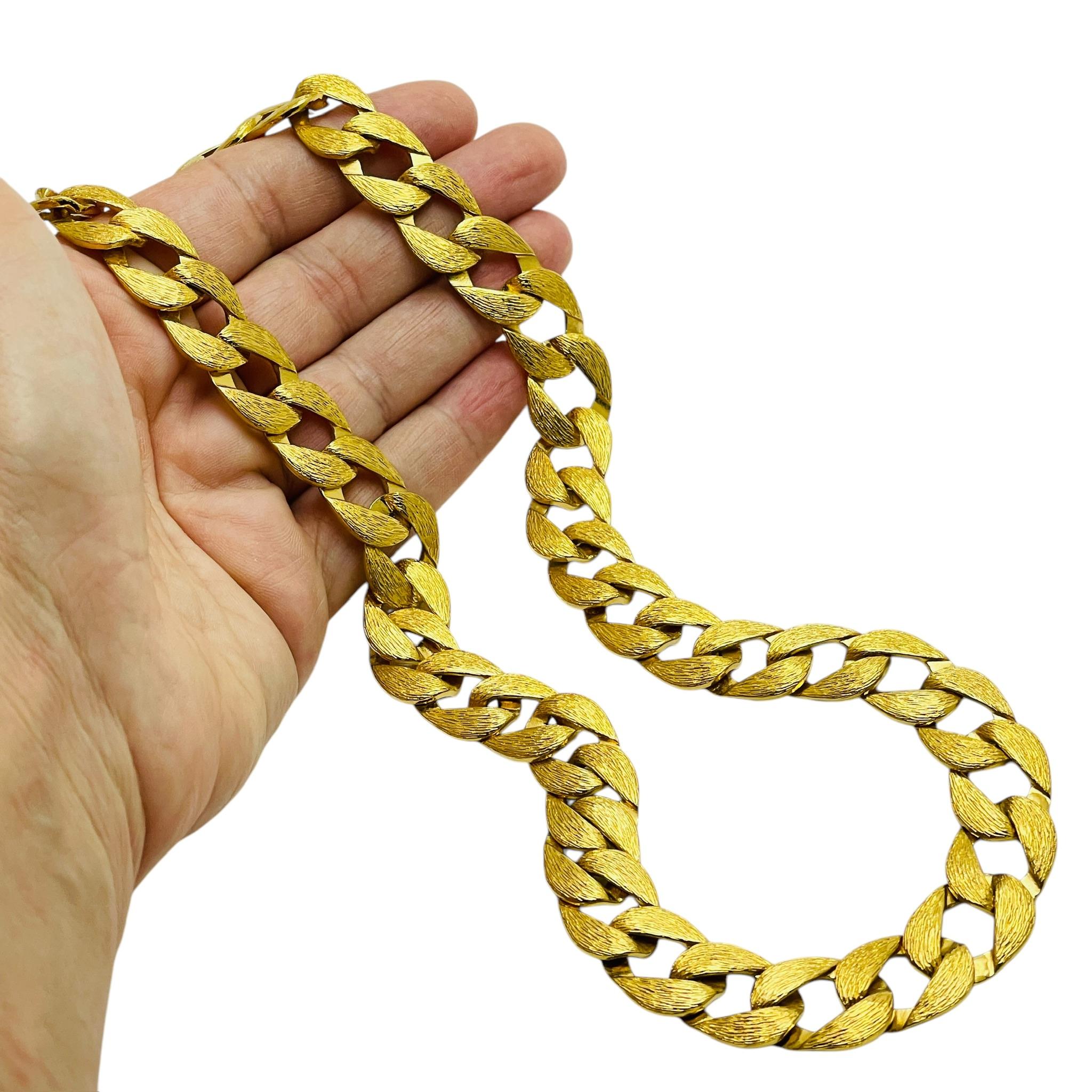 Collana firmata NAPIER d'epoca con catena a maglie massicce in tonalità oro in vendita 1