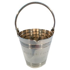 Vintage Napier Silver Plate "Bucket Full" 4oz Spirit Measure