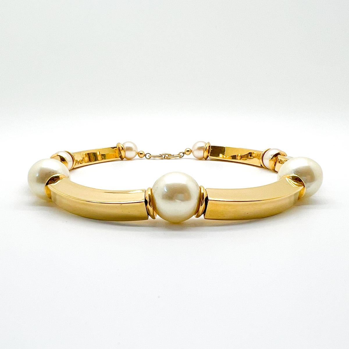 Collar de perlas y barras Napier Vintage Años 80 en venta 1