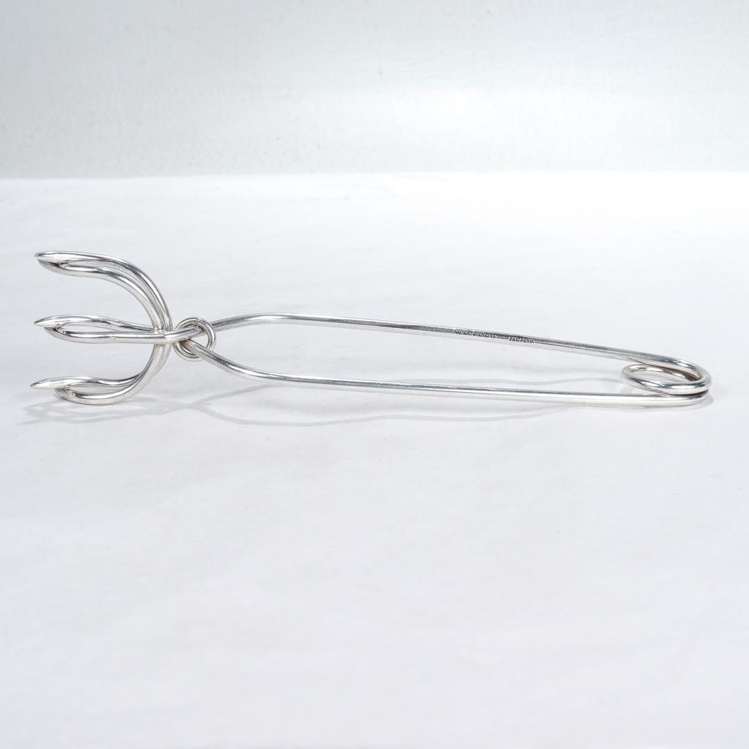 da uomo o donna Pinze per cubetti di ghiaccio d'epoca Napier in argento sterling in vendita