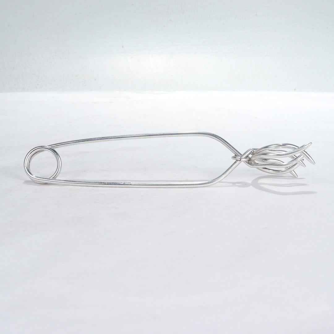 Pinze per cubetti di ghiaccio d'epoca Napier in argento sterling in vendita 2