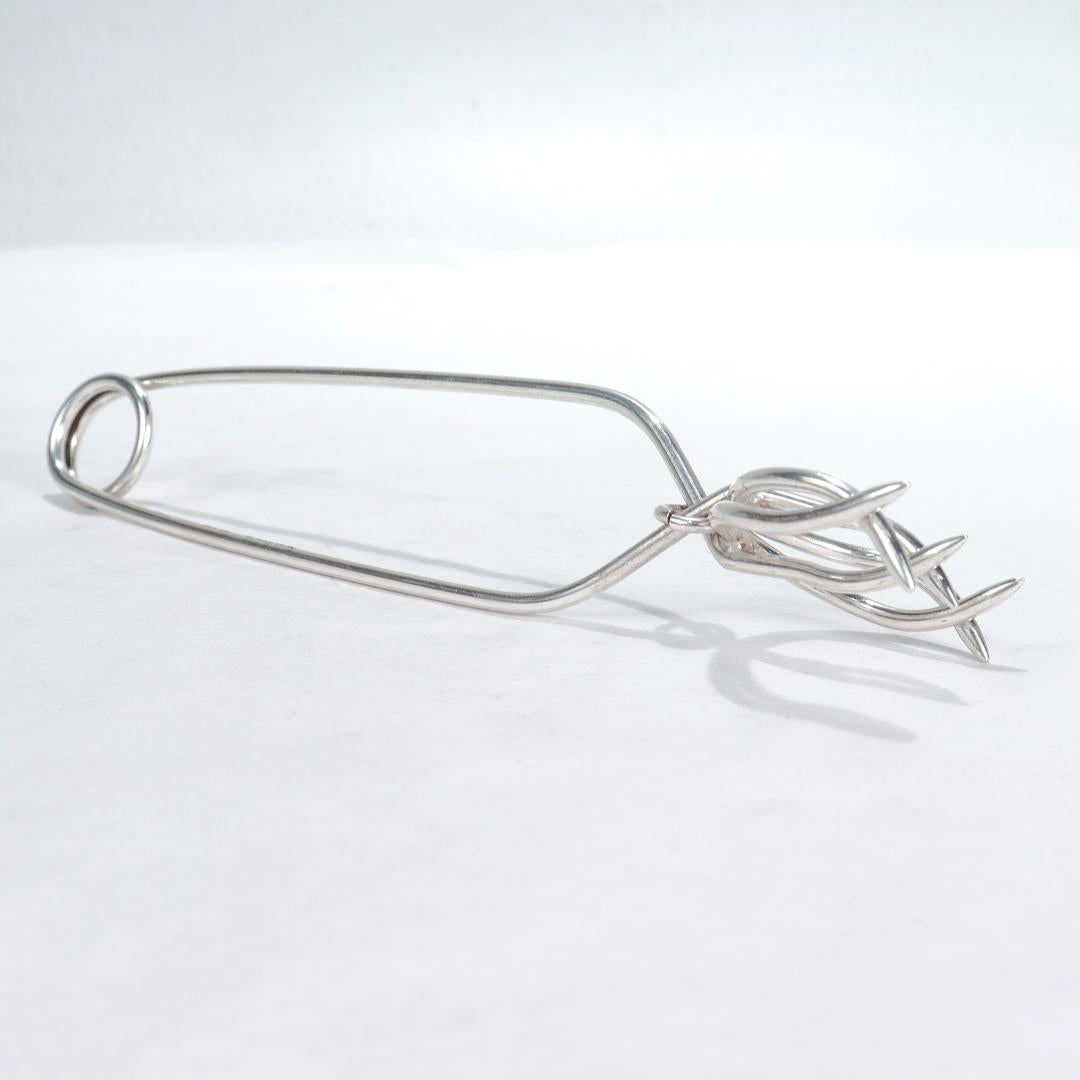 Women's or Men's Vintage Napier Sterling Silver Ice Cube Tongs For Sale
