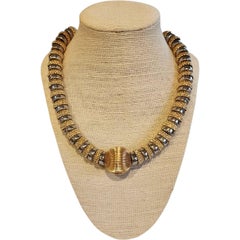 Vintage Napier-Style Two-Tone Gold & Silver Statement Collar Necklace