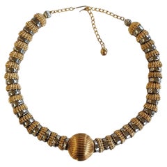 Vintage Napier-Style Two-Tone Gold & Silver Statement Collar Necklace