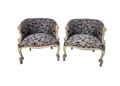Vintage Napoleon III Style "Rope and Tassel" Tub Chairs
