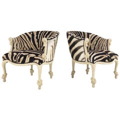 Vintage Napoleon III Style Twisted Rope and Tassel Carved Armchairs Restored