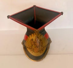 Vintage Napoleonic Style Tole Helmet Cachepot, Decorative Vintage Planter