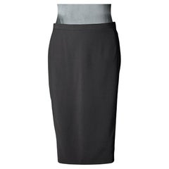 Vintage Narciso Rodriguez Schwarzer Wollrock aus Wolle