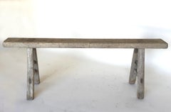 Vintage Narrow Elm Bench