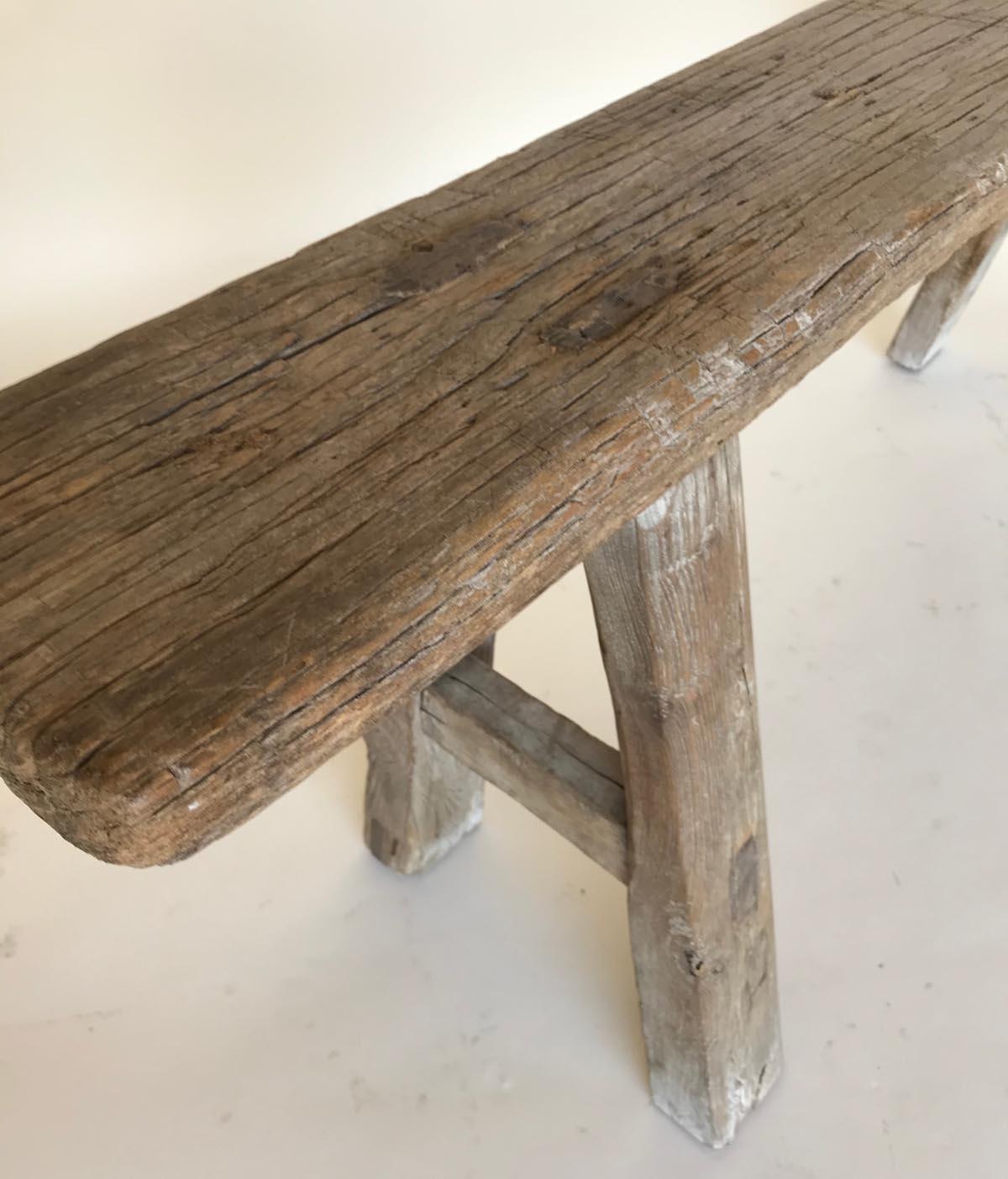 Chinese Vintage Narrow Elm Bench