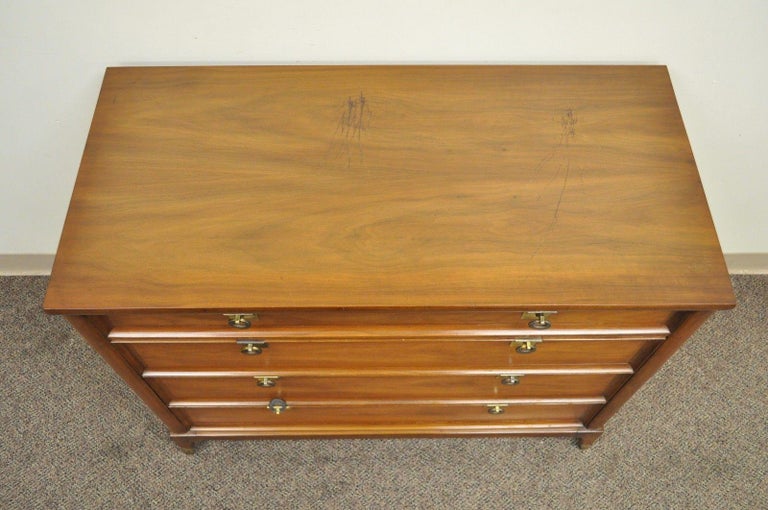 Vintage Narrow Mid-Century Modern White Furniture Walnut ...