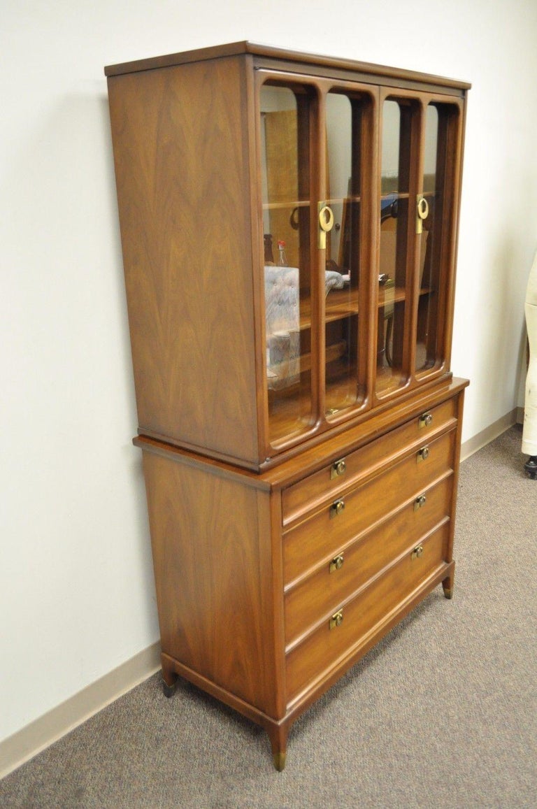 Vintage Narrow Mid-Century Modern White Furniture Walnut ...