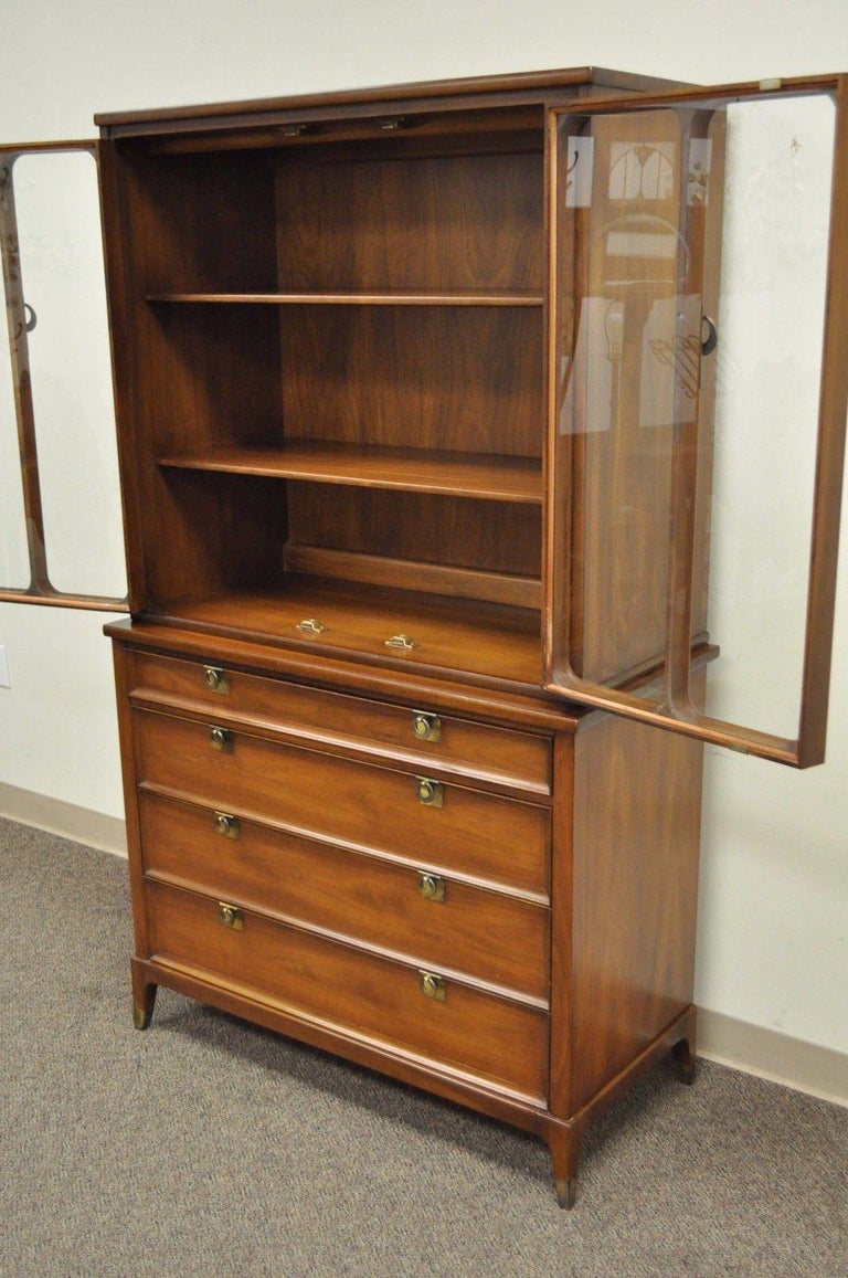 Vintage Narrow Mid-Century Modern White Furniture Walnut ...