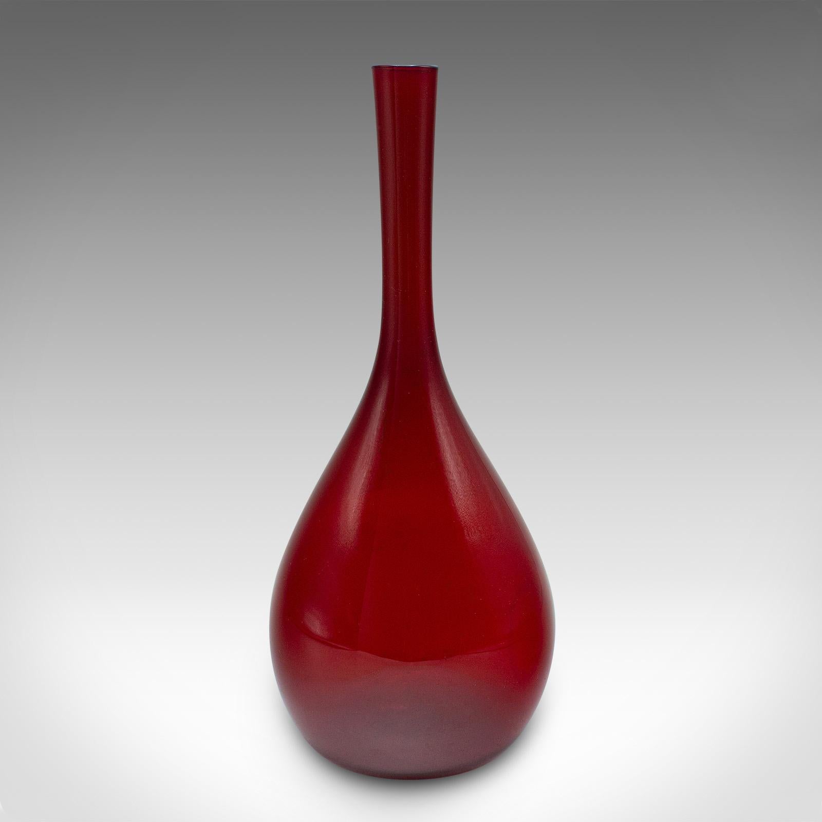 Scandinavian Modern Vintage Narrow Stem Vase, Scandinavian, Decorative Glass, Posy Sleeve, C.1960 For Sale
