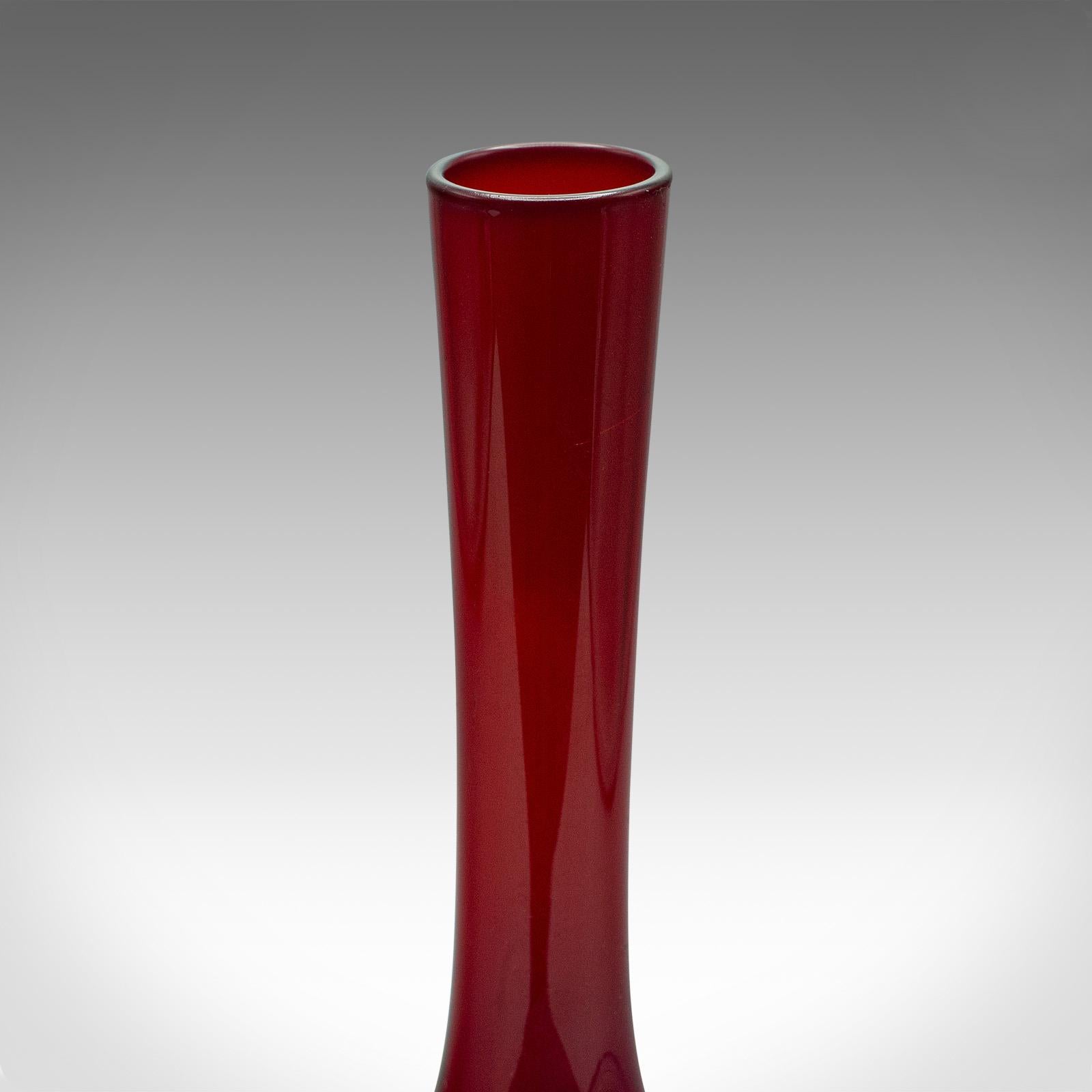 Vintage Narrow Stem Vase, Scandinavian, Decorative Glass, Posy Sleeve, C.1960 For Sale 4