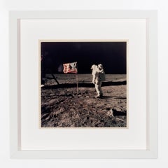 Fotografía antigua de la NASA del alunizaje del Apolo 11