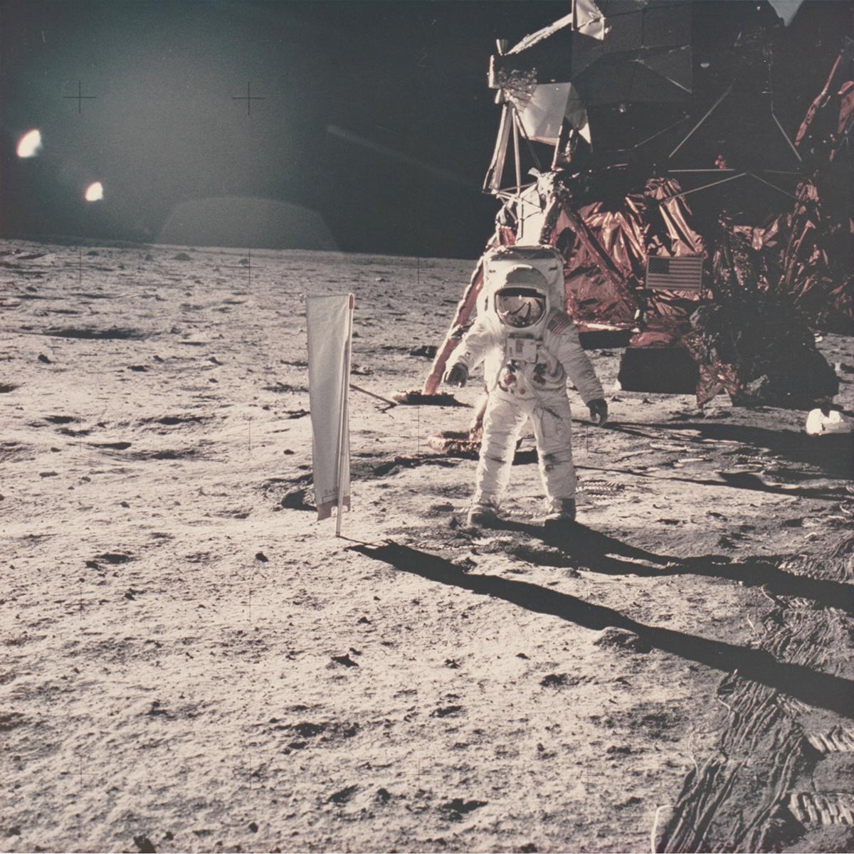 Patrick Parrish is excited to offer an incredible group of original photographs printed by Meisel Photochrome Corporation of Dallas around 1970, shortly after the Apollo 11 Mission. Meisel was the official photo contractor for NASA and processed all