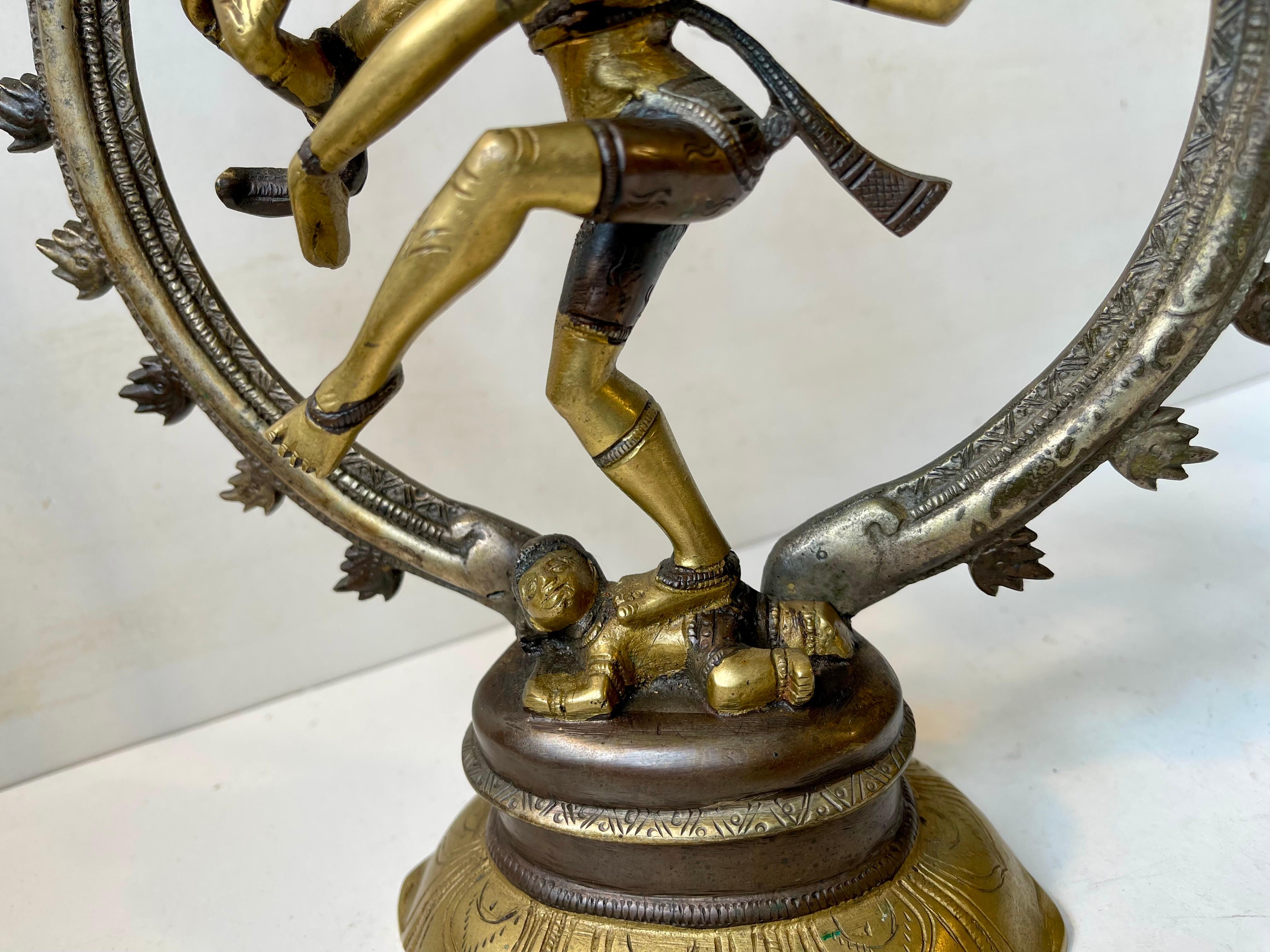 Asiatico Scultura Nataraj Dancing Shiva in bronzo, vintage, anni '70 in vendita