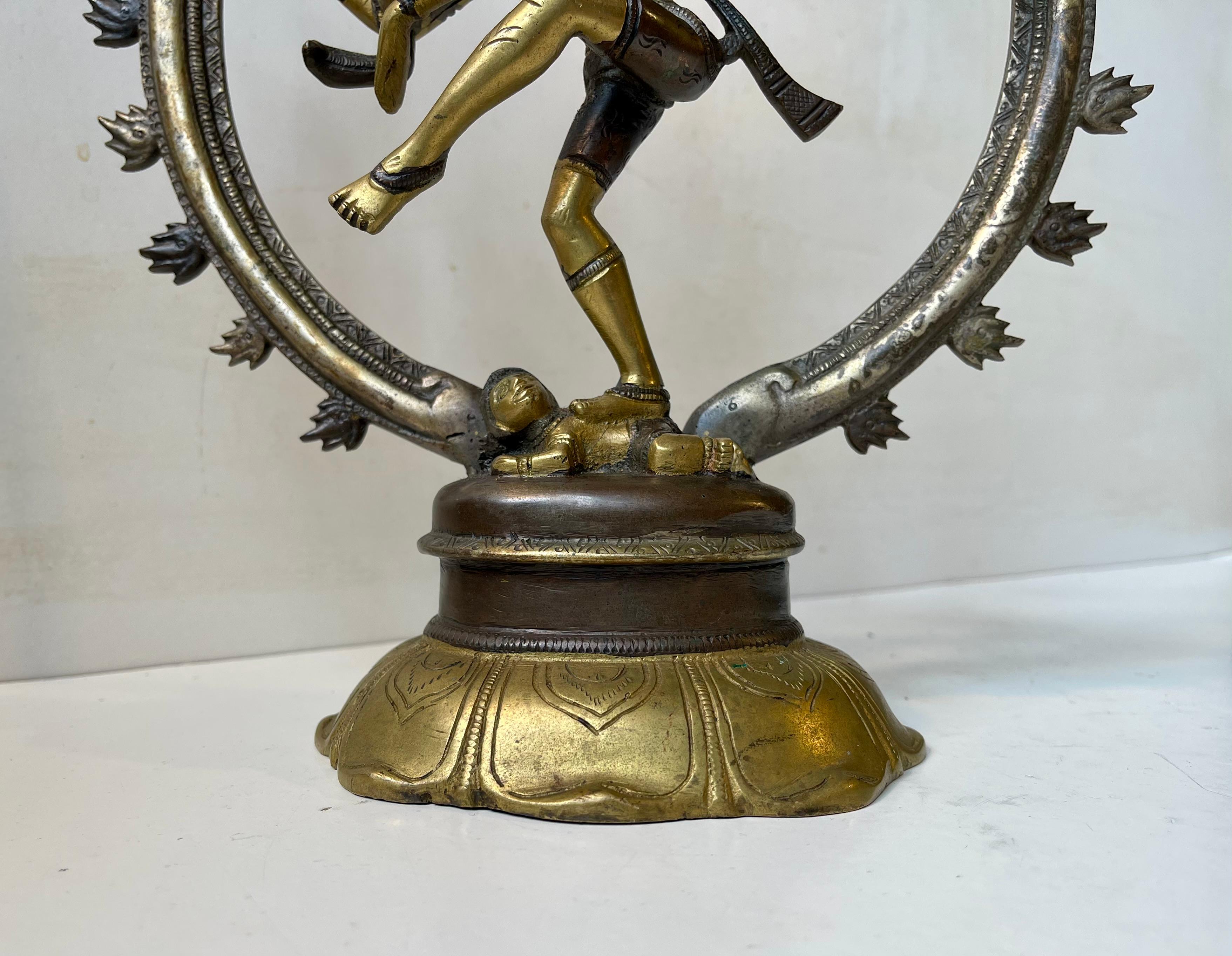 Scultura Nataraj Dancing Shiva in bronzo, vintage, anni '70 In condizioni buone in vendita a Esbjerg, DK