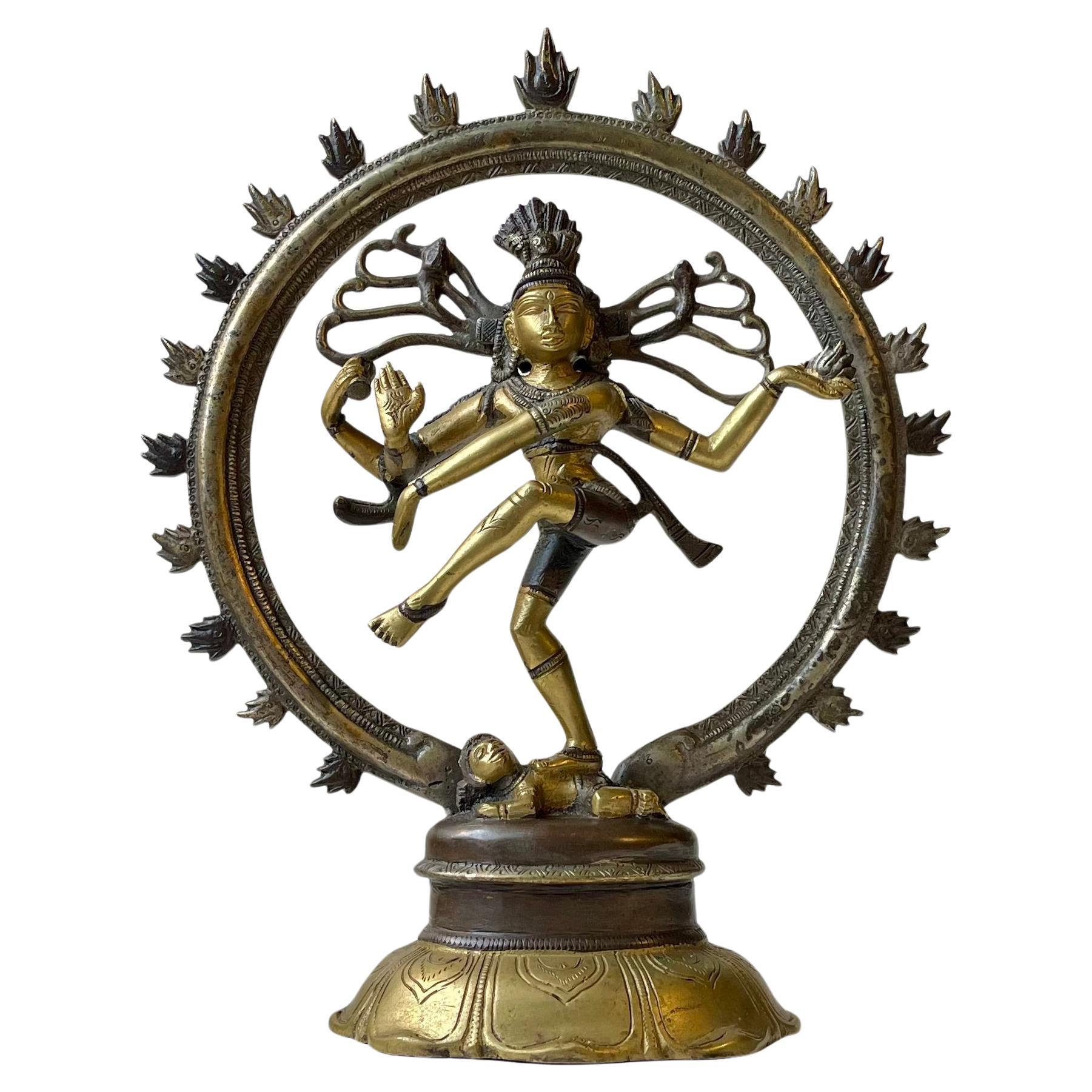 Escultura vintage Nataraj Dancing Shiva en bronce, años 70