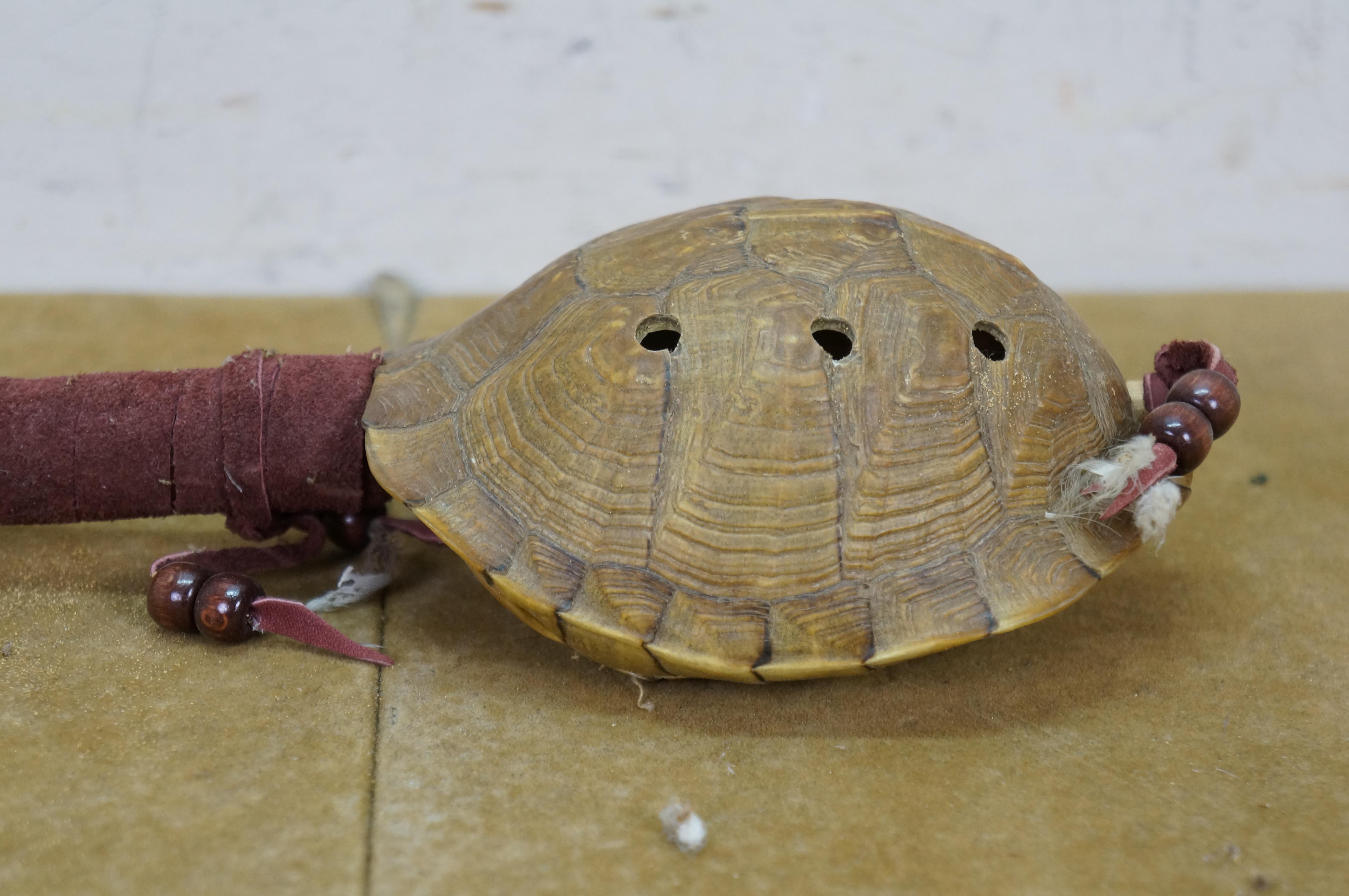 Vintage Native American Ceremonial Dance Regalia Turtle Shell Rattle ...