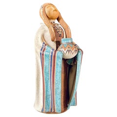 Vintage Native American “Hopi Maiden” Ceramic Sculpture by Terry Slonaker
