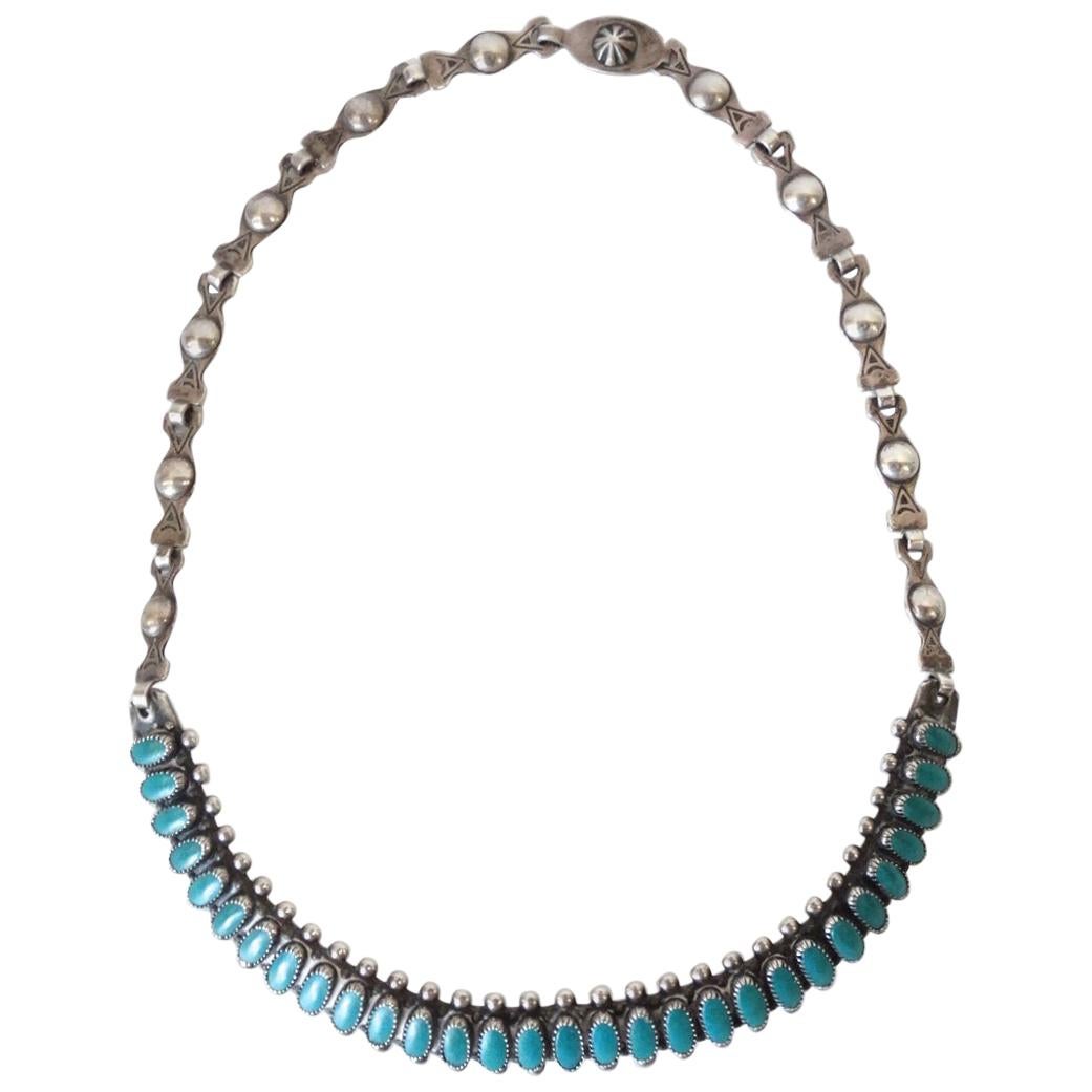 Vintage Native American Hubble Glass Needlepoint Choker