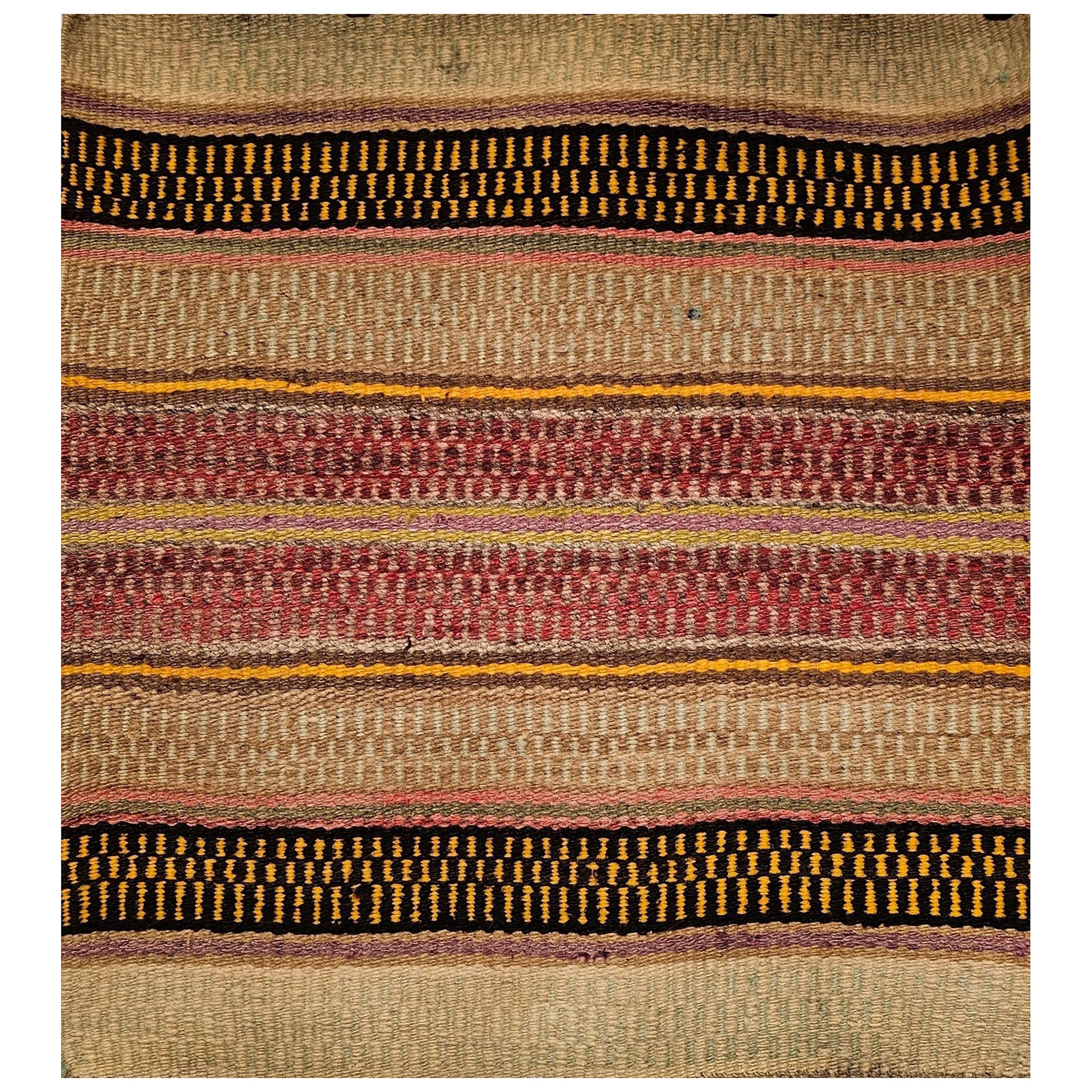 Vintage Native American Indian Navajo Satteldecke in Rot, Brown & Karamell