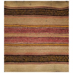 Vintage Native American Indian Navajo Saddle Blanket in Red, Brown & Caramel