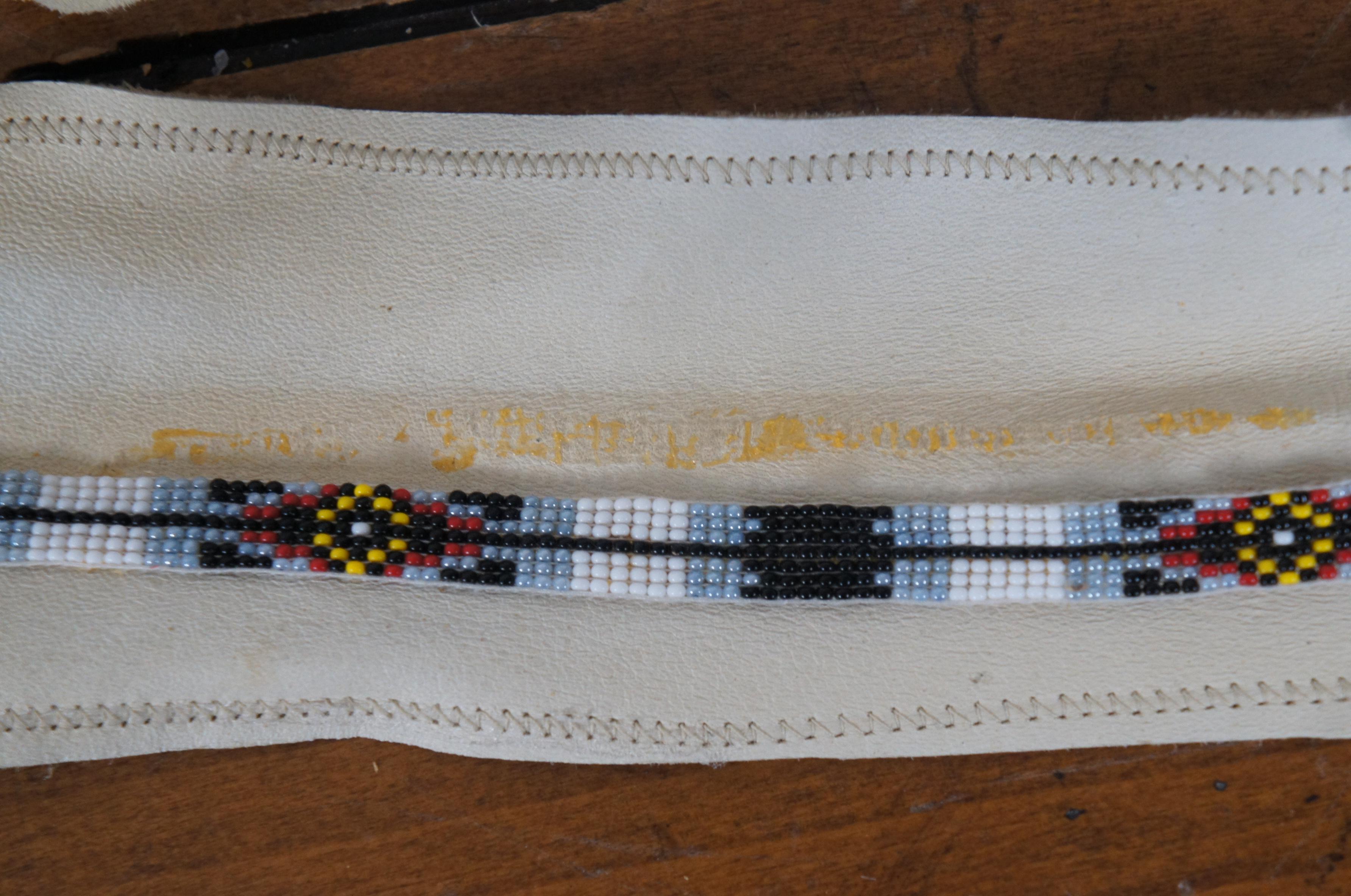 Vintage Native American Leather Hide Shoulder Bag Satchel Crossbody Purse For Sale 5