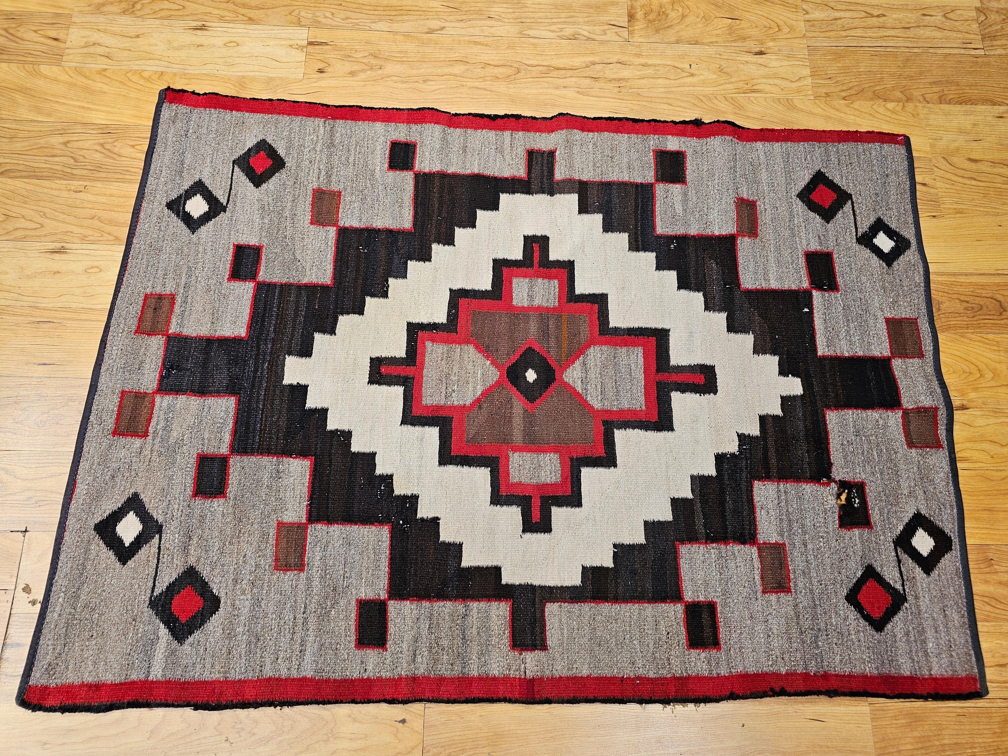 Vintage Native American Navajo Area Rug For Sale 6