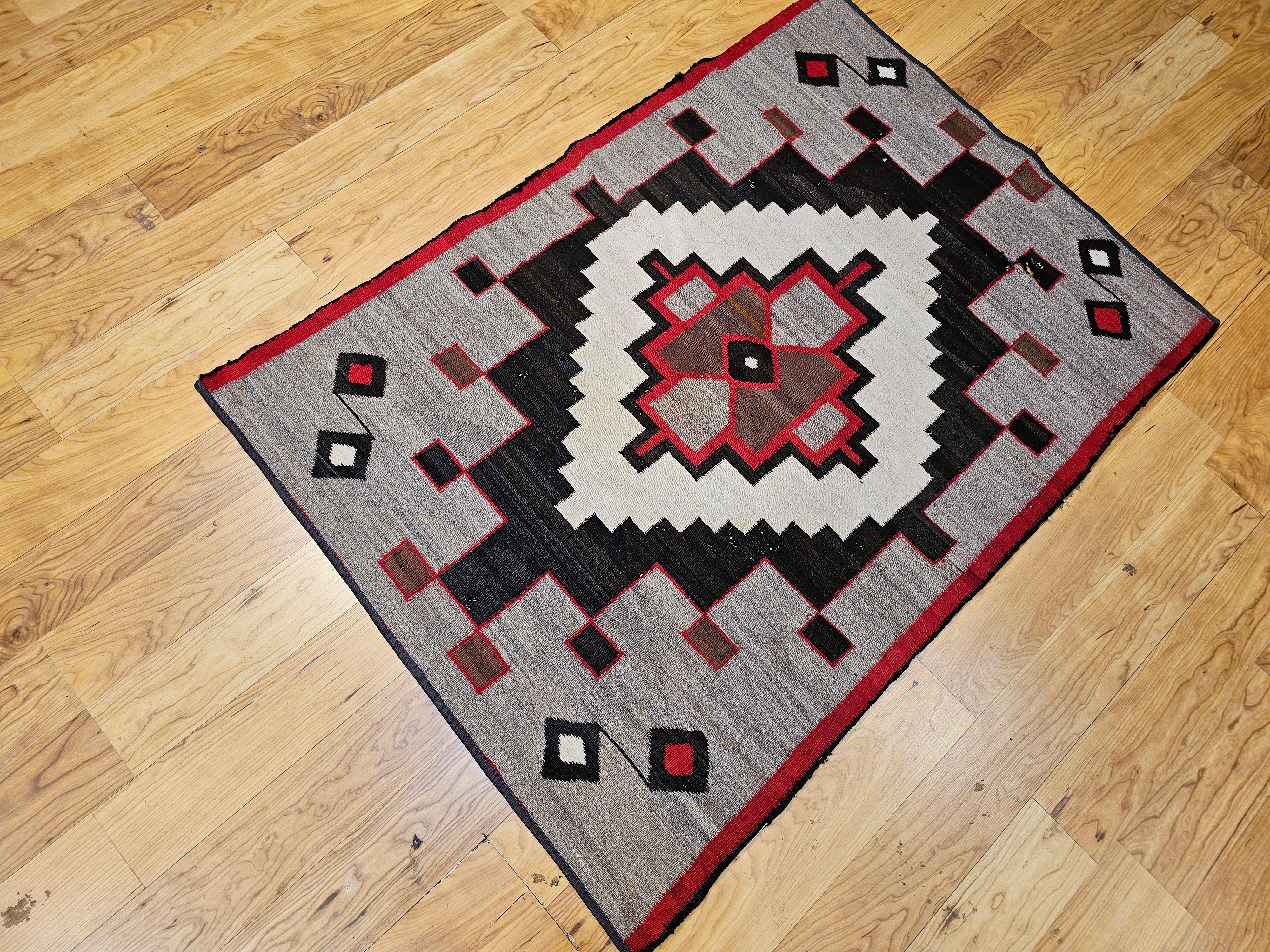 Vintage Native American Navajo Area Rug For Sale 5
