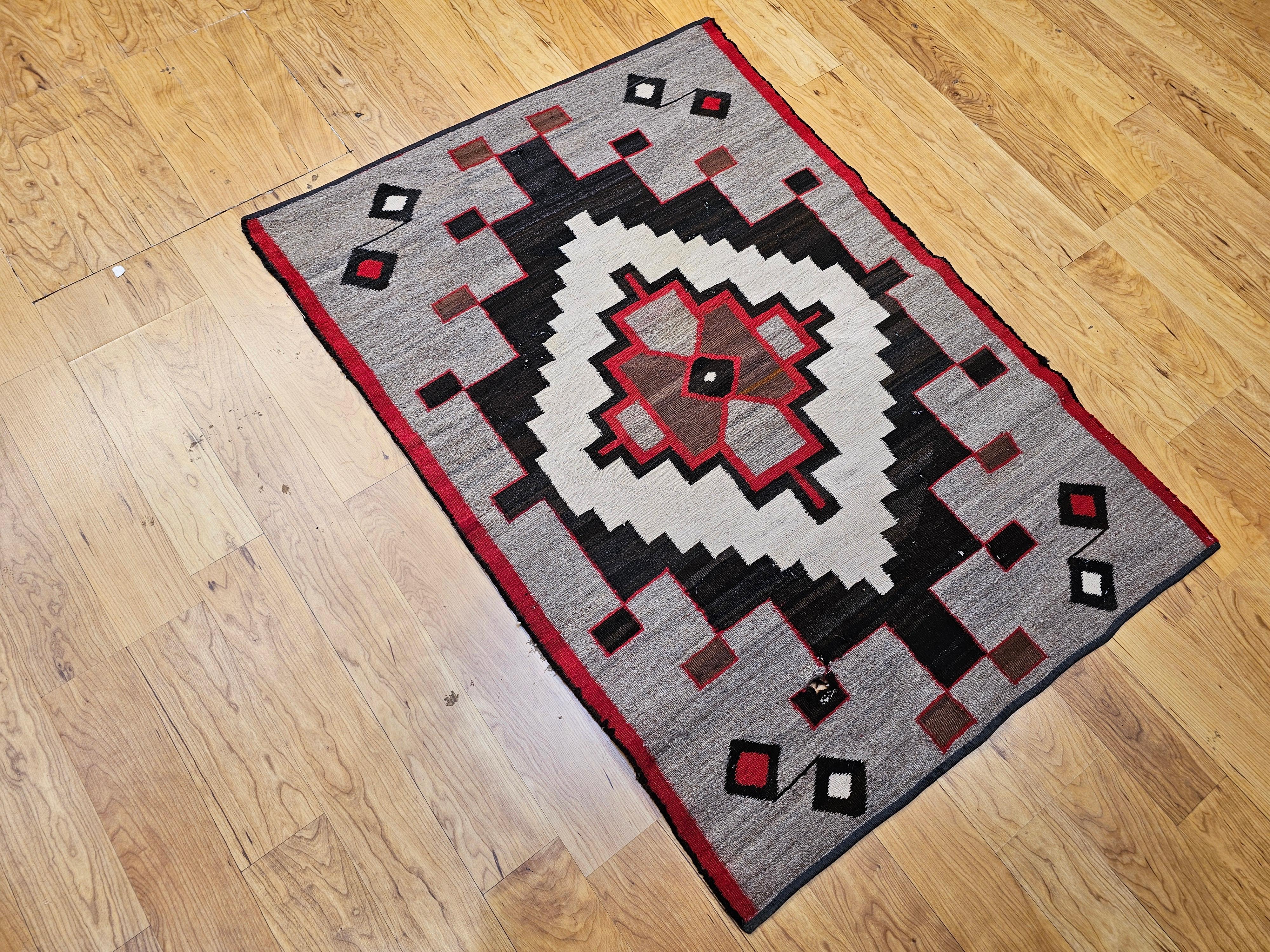Vintage Native American Navajo Area Rug For Sale 7
