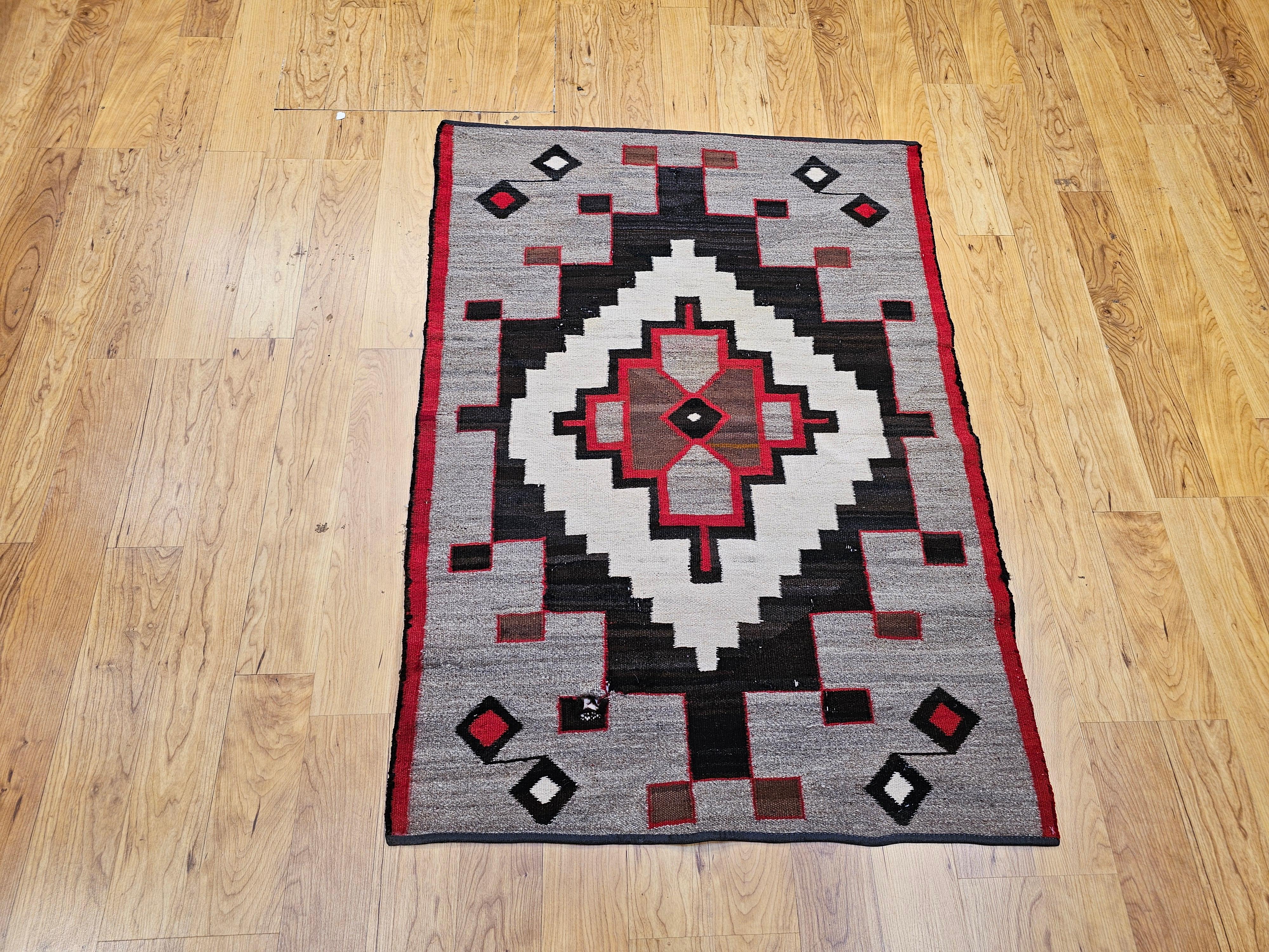 Vintage Native American Navajo Area Rug For Sale 8