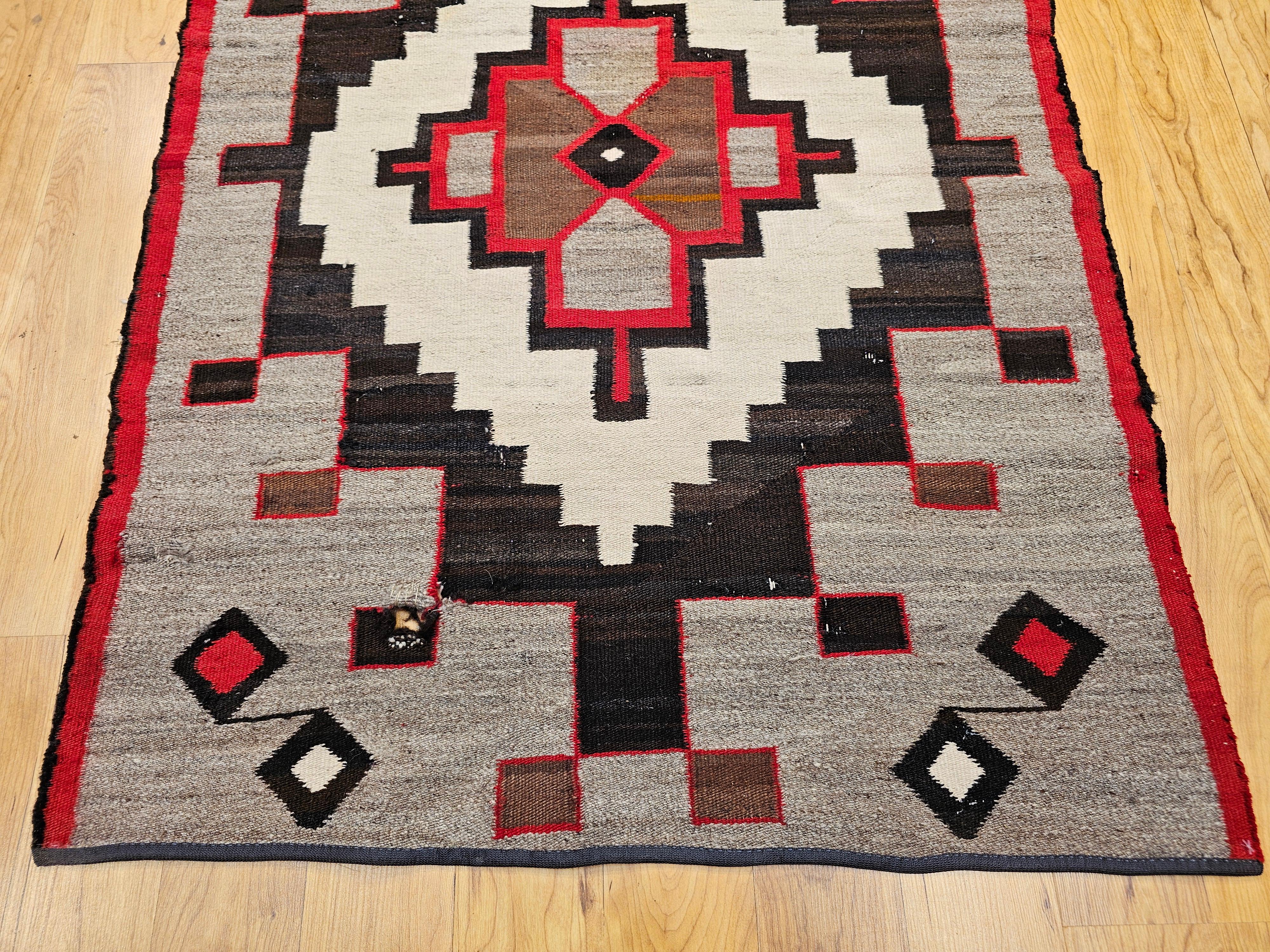 Vegetable Dyed Vintage Native American Navajo Area Rug For Sale